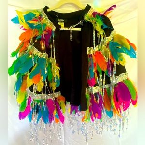 Handmade feather cape